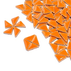 Темно-Оранжевый Треугольные фарфоровые кабошоны, мозаичные плитки, для поделок из мозаики своими руками, рамки для картин и многое другое, темно-оранжевый, 16x9x4 мм, 100 г / набор