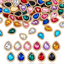 (52) Непрозрачная лаванда 110 шт. 11 цветные стеклянные стразы и кабошоны из цинкового сплава, золотые, слеза, разноцветные, 20x15x5 мм, 10 шт / цвет