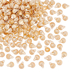 Shell Shape 200 подвески из сплава шт., золотые, подвески в форме ракушек, 12x9x3 мм, отверстие : 1.2 мм