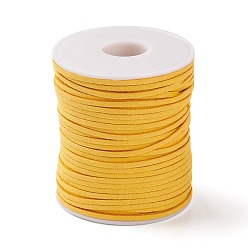Gold 45M Faux Suede Cord, Faux Suede Lace, Gold, 2~2.5x1.5~2mm, about 50 Yards(45m)/Roll