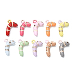Colorful Alloy Enamel Pendants, Eel Charms, Colorful, 17x10.5x5mm, Hole: 1.5mm