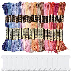 (52) Непрозрачная лаванда 6-слойная полиэфирная нить для вышивания, нитки для вышивки крестом, сегмент окрашенный градиентный цвет/рождественская/осенняя цветовая серия, 12 шт. пластиковые доски для намотки нитей, разноцветные, 0.5 мм, около 8.75 ярдов (8 м) / моток, 18 цветов, 1 моток/цвет, 18 мотков/набор