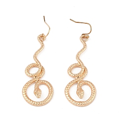 Light Gold Сплав мотаться серьги, змея, золотой свет, 65x21 мм