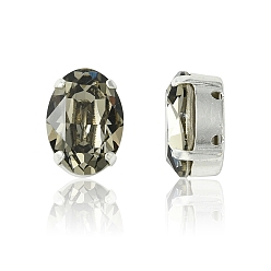 40010 Black Diamond Пришивные чашки preciosa® maxima crystal, многожильных ссылки, чешский хрусталь, с настройками латуни, 719 36 410 овальный, серебряные, 40010 черный бриллиант, 14x10 мм