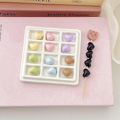 Mixed Color Opaque Acrylic Beads, Heart, Mixed Color, 13.5x15.9x12.2mm, Hole: 3.4mm
