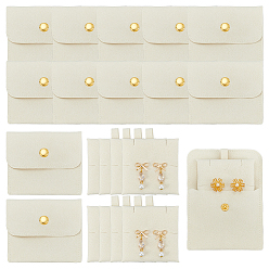 Кукурузный Шелк Мешочки для хранения ювелирных изделий из микрофибры с латунной кнопкой, для серьги, Кольца, , прямоугольные, цвет колоса кукурузы, 6.9x7.9x1.3 см