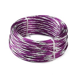 Púrpura Cable de aluminio de dos tonos, alambre artesanal de metal flexible, rondo, púrpura, 2 mm, aproximadamente 98.43 pies (30 m) / rollo