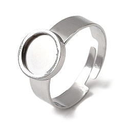 Нержавеющая Сталь Цвет 304 регулируемые кольцевые компоненты из нержавеющей стали, настройки круглого кольца, цвет нержавеющей стали, лоток : 8.5 мм, 10 мм, внутренний диаметр: 18 мм