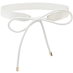 Белый Пояса из искусственной кожи с бантом, нет пряжек на ремнях, для украшения женского платья, белые, 1650 мм