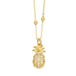 Ananas Collier avec pendentif, ananas, 17.72 pouce (45 cm), pendentif: 20x10 mm