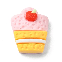 Food Undurchsichtige Decoden-Cabochons aus Kunstharzimitat für Lebensmittel, rosa, Kuchen, Lebensmittel, 23x18x9 mm