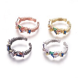 (52) Непрозрачная лаванда Кубического циркония кольца манжеты, открытые кольца, с латунной фурнитурой , разноцветные, Размер 7, 17 мм