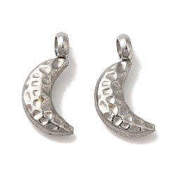Нержавеющая Сталь Цвет Не тускнеющие 304 подвески из нержавеющей стали, , лунное очарование, цвет нержавеющей стали, 11x5x3 мм, отверстие : 1.6 мм