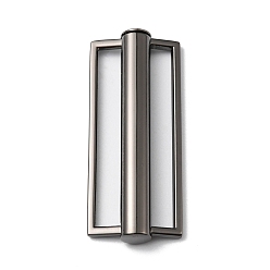 Черный Цвет Металла Пряжки ремня из сплава, для пуховика ветровка аксессуары для одежды, прямоугольные, металлический черный , 58x24.5x6.5 мм, отверстие : 49.5x6.5 мм