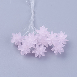 Pink Стеклянные бусины тканые, цветок / бенгальский, изготовлен из конских глазных чар, розовые, 13 мм