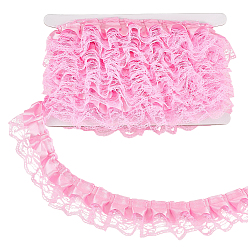 Pink 10 Bordure en dentelle à franges en polyester m, pour sacs à dos, accessoires de vêtements, avec carte d'affichage en carton, rose, 1-3/4 pouces (45 mm)