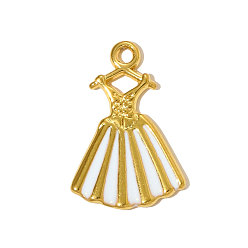 Настоящее золото 18K 304 нержавеющей стальной эмали подвески, Одежда прелести, ионное покрытие (ip), реальный 18 k позолоченный, 20x13 мм