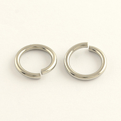 Stainless Steel Color 304 Stainless Steel Open Jump Rings, Stainless Steel Color, 10x1.4mm, Inner Diameter: 7.2mm, Hole: 7mm