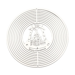 Дом Счастливого Рождества 201 подвески/звенья из нержавеющей стали, гравированные металлические украшения, дом, 148x0.3 мм, отверстие : 3 мм