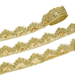 Золотистый Вышивка полиэфирной лентой, металлическая нить, аксессуары для одежды, золотые, 1-3/4 дюйм (45 мм)