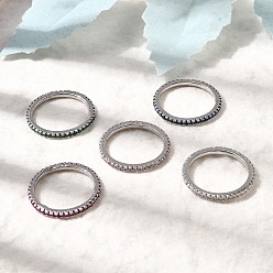 Платина Латунные микро проложить пальцев кольца кубического циркония, стойки покрытие, долговечный, без кадмия и без свинца, платина, 1.5 мм, размер США 7 1/4 (17.5 мм)