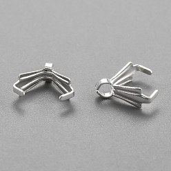 Серебро 304 нержавеющей стали ледоруб прижимные поручительств, серебряные, 8x7.5x3 мм, отверстие : 1.6 мм, штифты : 1 мм