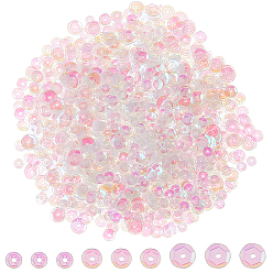 Прозрачный АВ 3 стили украшения аксессуары, пластиковые пайетки / блестки из пвх, плоско-круглые, ясно AB, 4~6x0.6 мм, отверстие : 1 мм