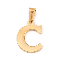 Letter C 304 подвески из нержавеющей стали, золотые, Начальная letter.c, 19.5x14x1.8 мм, отверстие : 3x7 мм