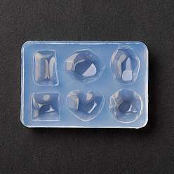 White DIY Water Ripple Cabochon Silicone Molds, Resin Casting Molds, for UV Resin & Epoxy Resin Jewelry Making, White, 65x45x11mm, Inner Diameter: 12.5~22x14.5x20.5mm