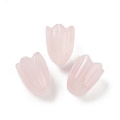 Cuarzo Rosa Natural aumentó de perlas de cuarzo, flor, 15x12 mm, agujero: 1.6 mm