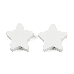 Белый Брызги с напылением, звезда, белые, 18.5x19x6 мм, отверстие : 2.5 мм