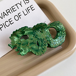 Зеленый Заколки для волос в форме когтей из ацетата целлюлозы, дракон, зелёные, 105x53 мм