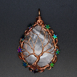 Хрусталь Природного кварца хрустальных подвесок, слеза, 63x40x11 мм