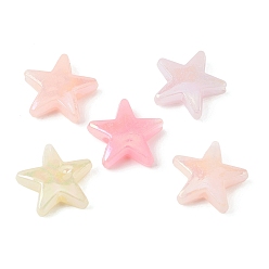 (52) Непрозрачная лаванда Непрозрачные акриловые бусины с УФ-покрытием, звезда, с покрытием AB цвета, разноцветные, 15.5x16.5x5 мм, отверстие : 2 мм, Около 1085 шт / 500 г