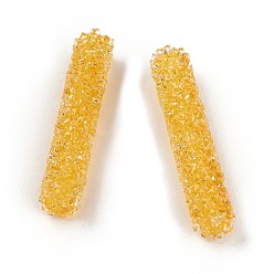 Luz Topacio Granos del rhinestone de cristal, para hacer artesanías de joyería diy, tubo, topacio luz, 32~33x6 mm, agujero: 0.8 mm