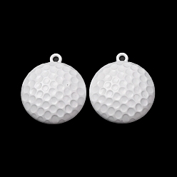 Blanc Pendentifs en alliage de peinture de cuisson, charmes de golf, blanc, 39.5x34.5x10mm, Trou: 3mm