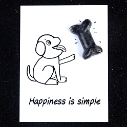 Larvikite Натуральный ларвикит резные фигурки орнамент, для домашнего украшения рабочего стола, Подарочная карта своими руками с вдохновением, собаке кость, 20x35 мм