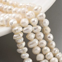 PapayaWhip Natural Cultured Freshwater Pearl Beads Strands, Potato, PapayaWhip, 5~5.5mm, Hole: 0.6mm, about 37~38pcs/strand, 6.81~7.09 inch(17.3~18cm)