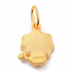 Golden 925 Sterling Silver Pendant Cabochon Settings, Lion, Golden, 13.5x10x2.6mm, Inner Diameter: 4mm, Hole: 5.5x0.6mm