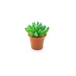 Lime Green Mini Resin Artificial Succulent Plant Ornaments, Miniature Bonsai, for Dollhouse, Home Display Decoration, Lime Green, 13x23mm