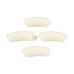 Кукурузный Шелк Непрозрачные акриловые бусины, изогнутая трубка, цвет колоса кукурузы, 36x13.5x11.5 мм, отверстие : 4 мм, Около 133 шт / 500 г