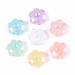 (52) Непрозрачная лаванда Непрозрачные акриловые бусины, с покрытием AB цвета, цветок, разноцветные, 11x10x4.5 мм, отверстие : 1.4~1.5 мм, Около 1850 шт / 500 г