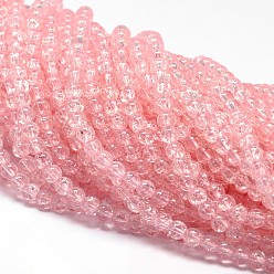 Pink Синтетический хрустят кварц бисер пряди, круглые, окрашенные, розовые, 8 мм, отверстие : 1 мм, около 50 шт / нитка, 15.75 дюйм
