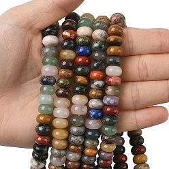 Смешанные камни Природных драгоценных камней смешанного бисер нитей, рондель, 10x6 мм, отверстие : 1 мм, около 63 шт / нитка, 15.16'' (38.5 см)
