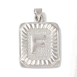 Letter F Стойки обшивки латунные подвески, долговечный, без свинца и без кадмия, квадрат с подвесками в виде букв, Буква F, 24x17x2.5 мм, отверстие : 4x3.5 мм