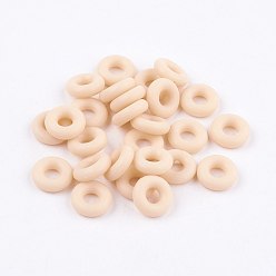 PeachPuff Silicone Beads, DIY Bracelet Making, Donut, PeachPuff, 5x2mm, Hole: 1mm