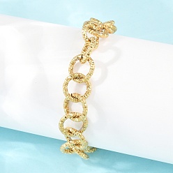 Золотой Браслеты-цепочки из нержавеющей стали с чеканкой для женщин, ионное покрытие (ip), долговечный, золотые, 304 дюйм (7.32 см)