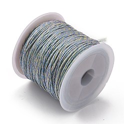 Средний Аквамарин 12 шнуры полиэфирные полиэфирные, круглые, средний аквамарин, 0.8 мм, около 27.34 ярдов (25 м) / рулон
