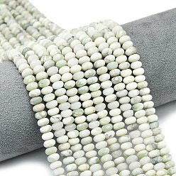 Счастный Нефрит Естественный мир нефрит бисер пряди, матовые, рондель, 6x4 мм, отверстие : 1 мм, около 93~96 шт / нитка, 14.57~14.76 дюйм (37~37.5 см)