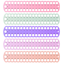 (52) Непрозрачная лаванда 5шт 5 цвета пластиковый держатель для ниток для вышивки крестом, органайзер для вышивки мулине, пластина обмотки, доска для швейных принадлежностей с 37 отверстиями, разноцветные, 60x300 мм, 1 шт / цвет